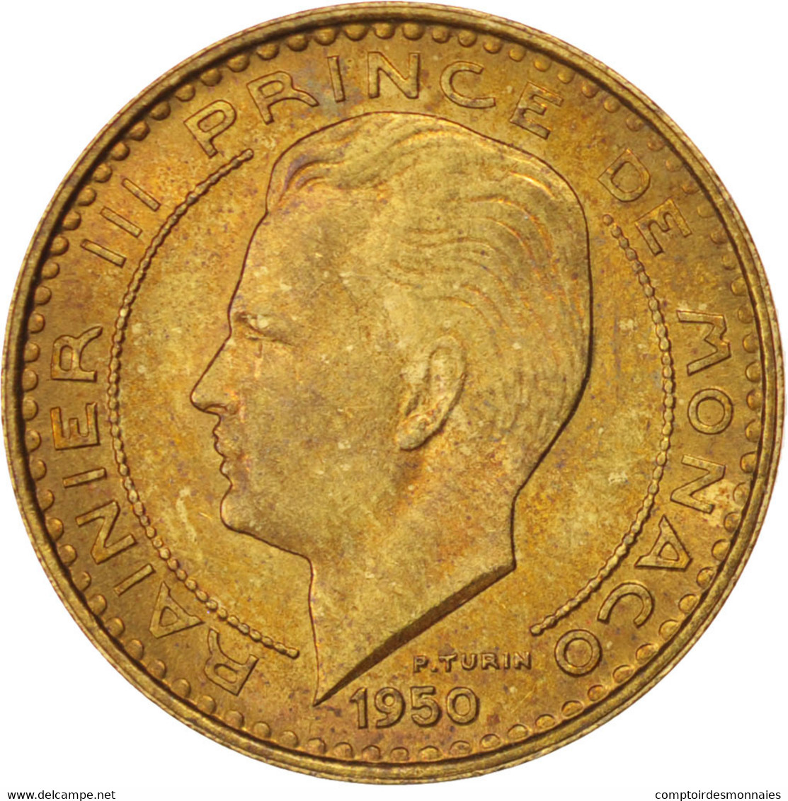 Monnaie, Monaco, Rainier III, 10 Francs, 1950, SUP, Aluminum-Bronze, KM:130 - 1949-1956 Franchi Antichi