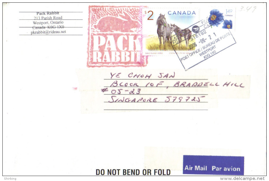 17B :Canada Horse,flower Stamp Used Cover - Covers & Documents