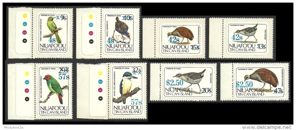 TONGA NIUAFO'OU 1986 BIRDS KINGFISHER SWAMPHEN HONEYEATER PARROT FINCH SET MNH - Tonga (1970-...)