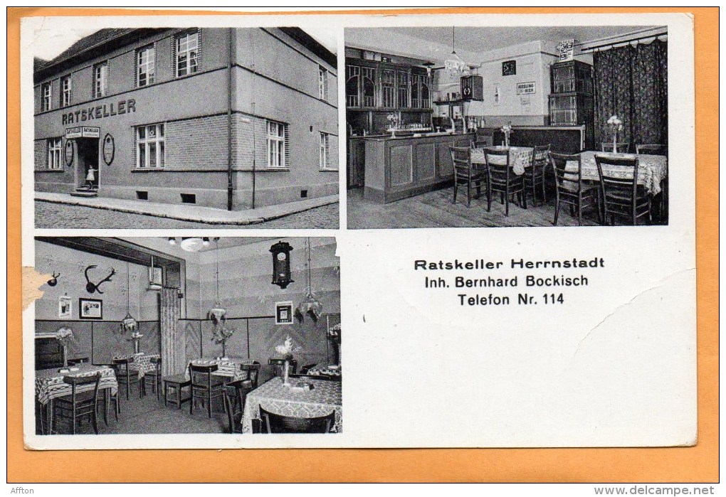 Herrnstadt Wasosz Ratskeller 1930 Postcard - Polen