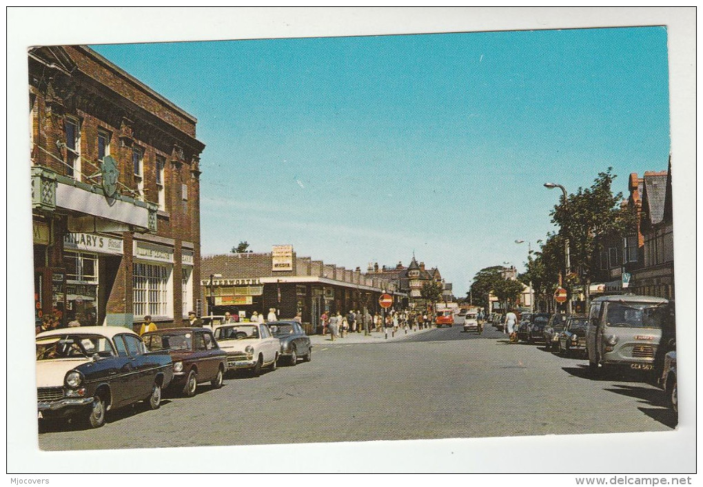 1968  Postcard Prestatyn Shopping Precinct, Cars  GB Stamps Cover - Denbighshire