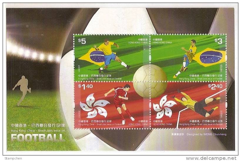 Hong Kong 2009 Soccer Stamps S/s Football Joint Issue With Brazil - Unused Stamps