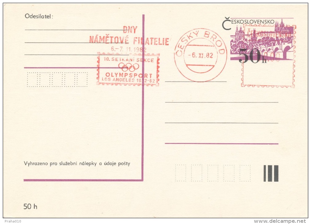 K4145 - Czechoslovakia (1982) Cesky Brod: Days Thematic Philately; 10th Meeting Of Section OLYMPSPORT; Los Angeles 1932 - Ete 1932: Los Angeles