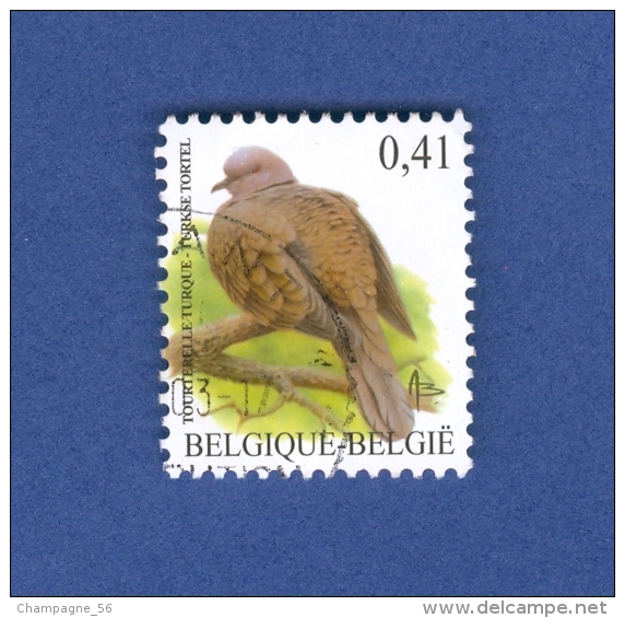 BELGIQUE 2002 N°  3129  OISEAU TOURTERELLE TURQUE 0.41 OBLITÉRÉ YVERT TELLIER 0.50 € - Sparrows