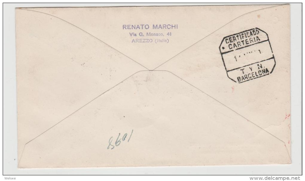 Ir037 / Garibaldi Landung Sizilien 1860. FDC 1960 Per Einschreiben Nach Spanien - 1946-60: Marcophilie