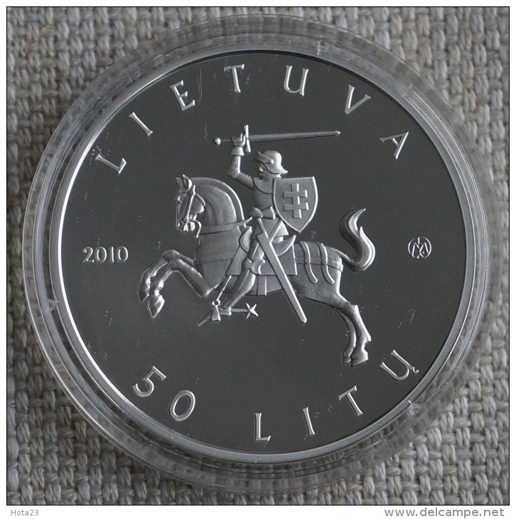 Lithuania 50 Litas Silver Coin Featuring Lithuanian Nature 2010 FISH EEL Loach - Lituanie