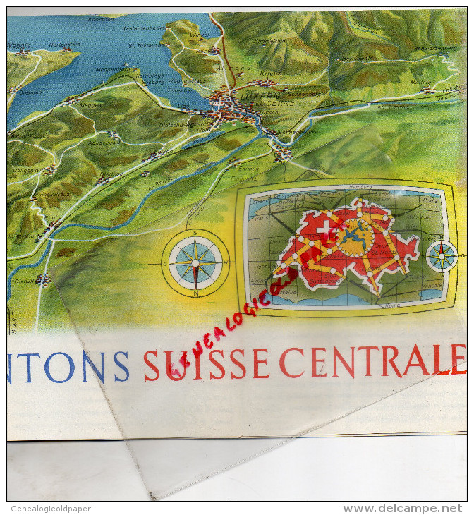 SUISSE - DEPLIANT TOURISTIQUE LAC DES QUTRE CANTONS- LUCERNE- ZUG-CHAM-KUSSNACHT-BECKENRIED-BRUNNEN-ARTH-GERSAU-WEGGIS-