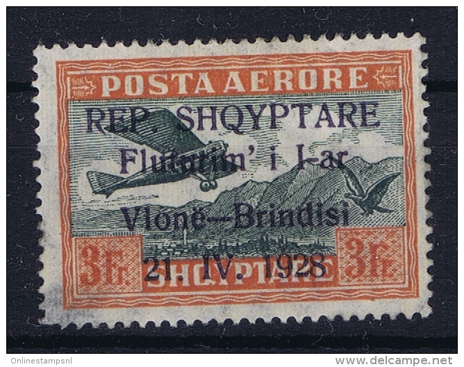 Albania:  Mi  Nr  168 MH/* Airmail Has A Thin Left Bottom Corner - Albanie