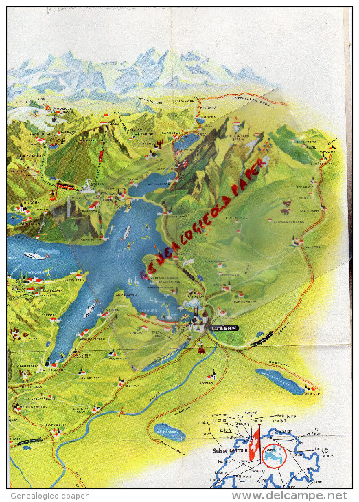 SUISSE - DEPLIANT TOURISTIQUE LAC DES QUTRE CANTONS- LUCERNE- ZUG-CHAM-KUSSNACHT-BECKENRIED-BRUNNEN-ARTH-GERSAU-WEGGIS- - Dépliants Touristiques