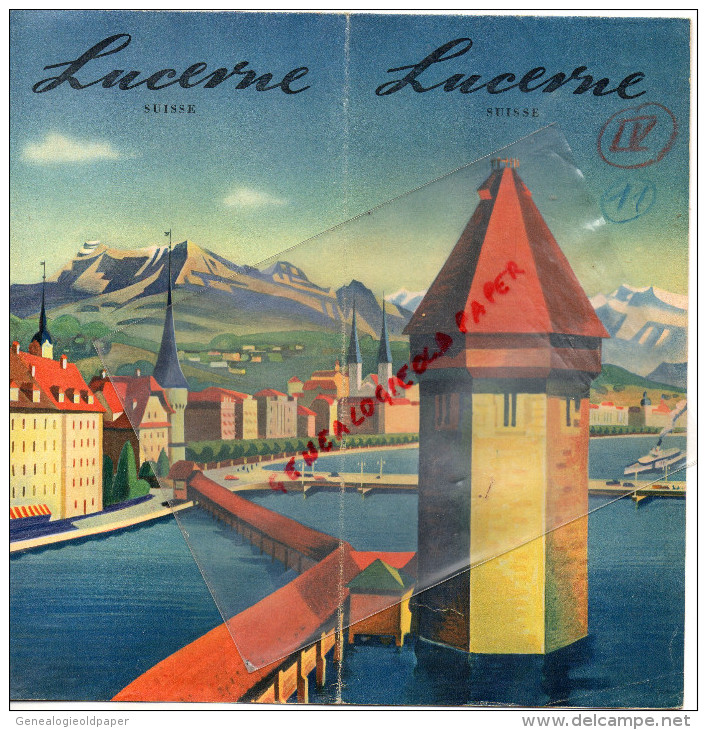 SUISSE - DEPLIANT TOURISTIQUE LUCERNE-ANNEES 40- HOTELS ET CURIOSITES- LAC DES QUATRE CANTONS - Dépliants Touristiques