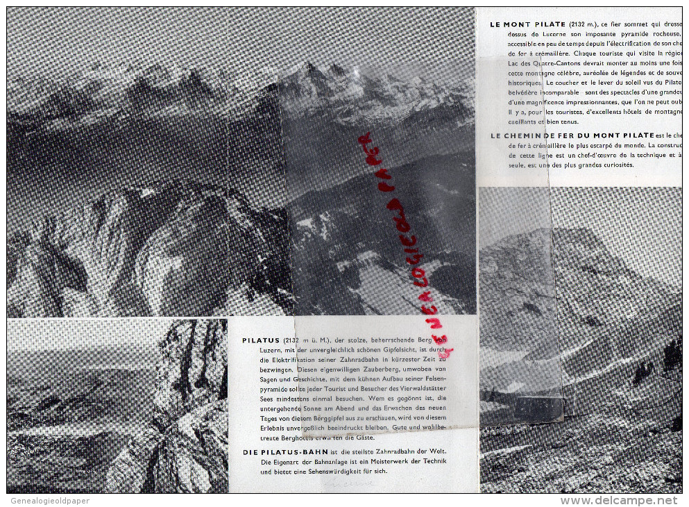 SUISSE - DEPLIANT TOURISTIQUE MONT PILATE - PILATUS- 1939- LUCERN- LUZERN- - Dépliants Touristiques