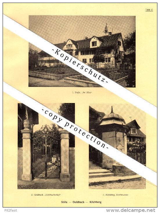 Photographien / Ansichten , 1927 , Stäfa , Goldbach , Kilchberg , Meilen , Uhwiesen , Prospekt , Architektur , Fotos !!! - Kilchberg