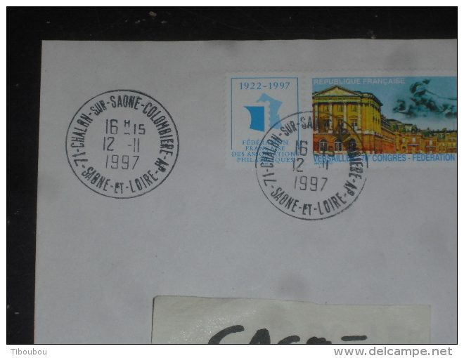 CHALON SUR SAONE COLOMBIERE AP - SAONE ET LOIRE - CACHET ROND MANUEL SUR YT 3073 - PALAIS VERSAILLES - - Cachets Manuels