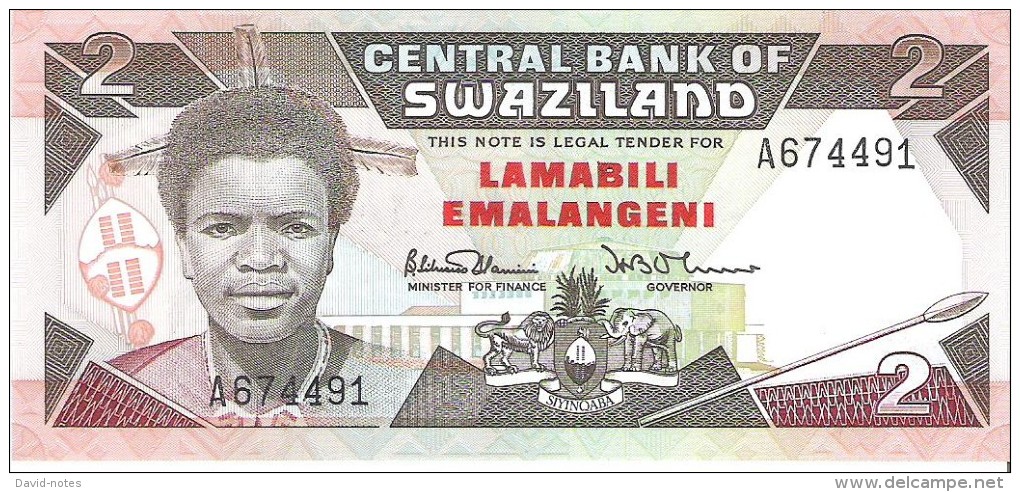 Swaziland - Pick 13 - 2 Emalangeni 1987 - Unc - Swaziland