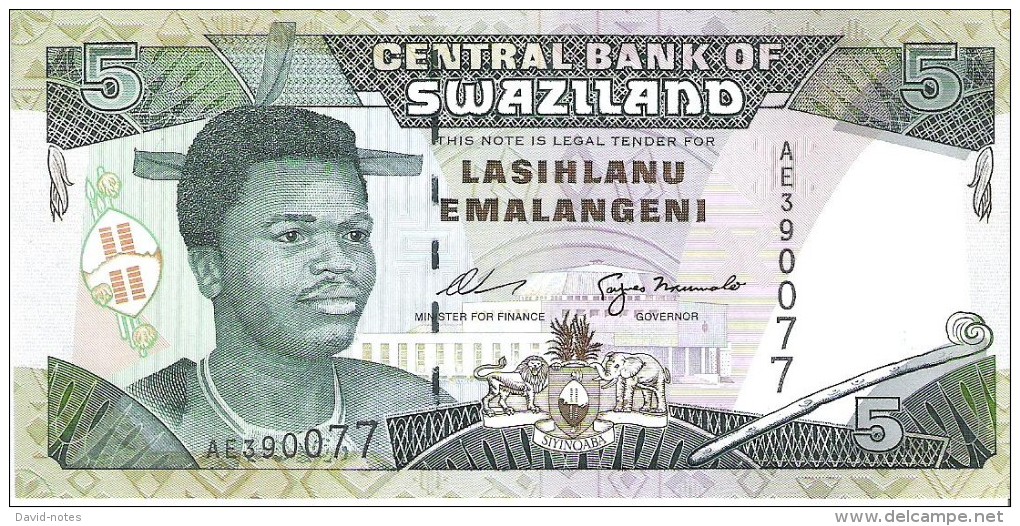 Swaziland - Pick 23 - 5 Emalangeni 1995 - Unc - Swaziland