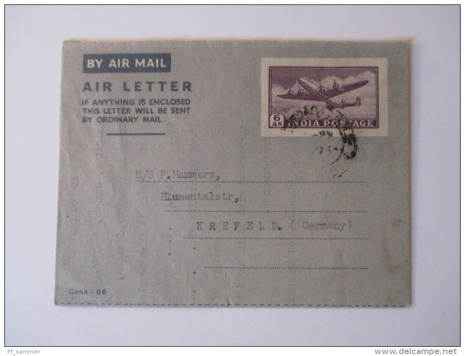 Belegeposten Indien 1950er-70er Jahre. 68 Stück. Luftpostbriefe in die Schweiz / GA / Aerogramme usw. Interessant??!!