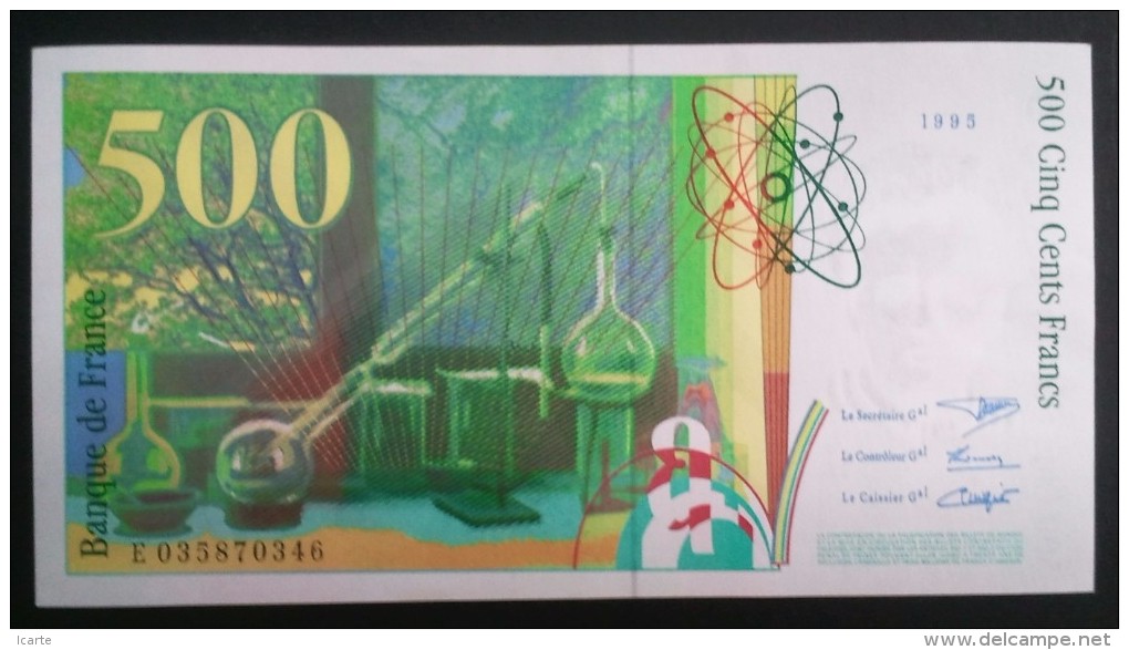 Billet 500 F Pierre Et Marie Curie 1995 Neuf - 500 F 1994-2000 ''Pierre Et Marie Curie''