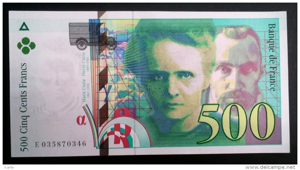 Billet 500 F Pierre Et Marie Curie 1995 Neuf - 500 F 1994-2000 ''Pierre En Marie Curie''