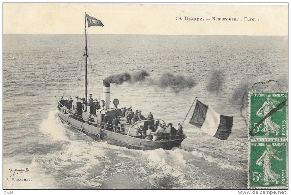 Dieppe - Remorqueur Furet - Edition A.B. Successeur - Tugboats