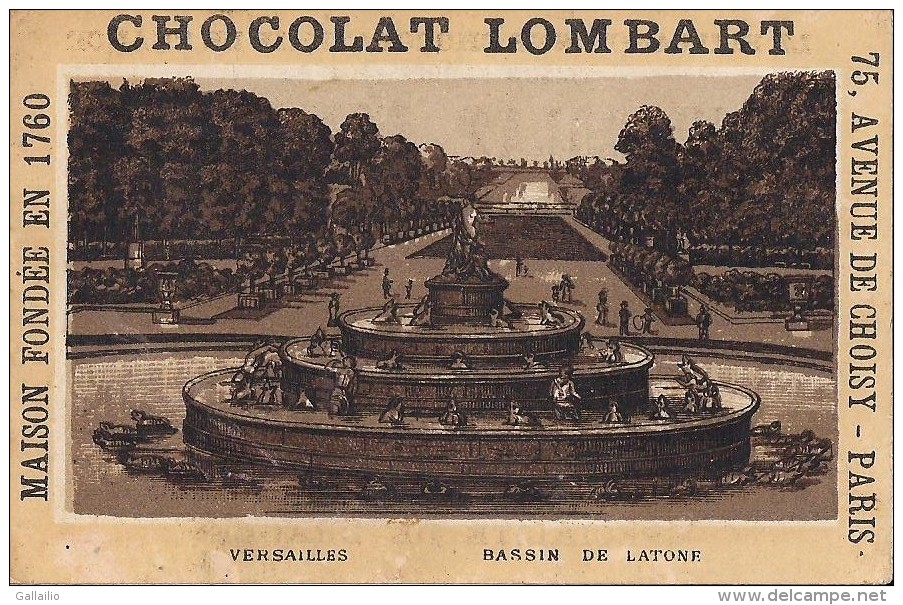 CHROMO CHOCOLAT LOMBART VERSAILLES BASSIN DE LATONE - Lombart