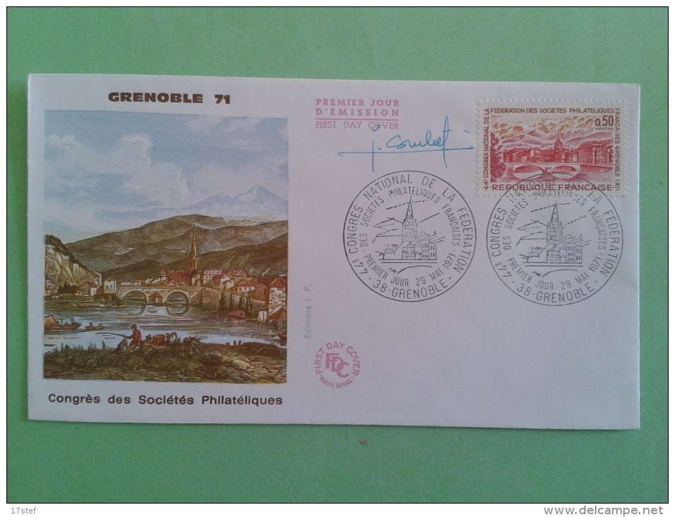 FRANCE 1971- N°1681 - PREMIER JOUR FDC - Fédération Philatélique - Signé Par Le Graveur Jacques COMBET - Unclassified