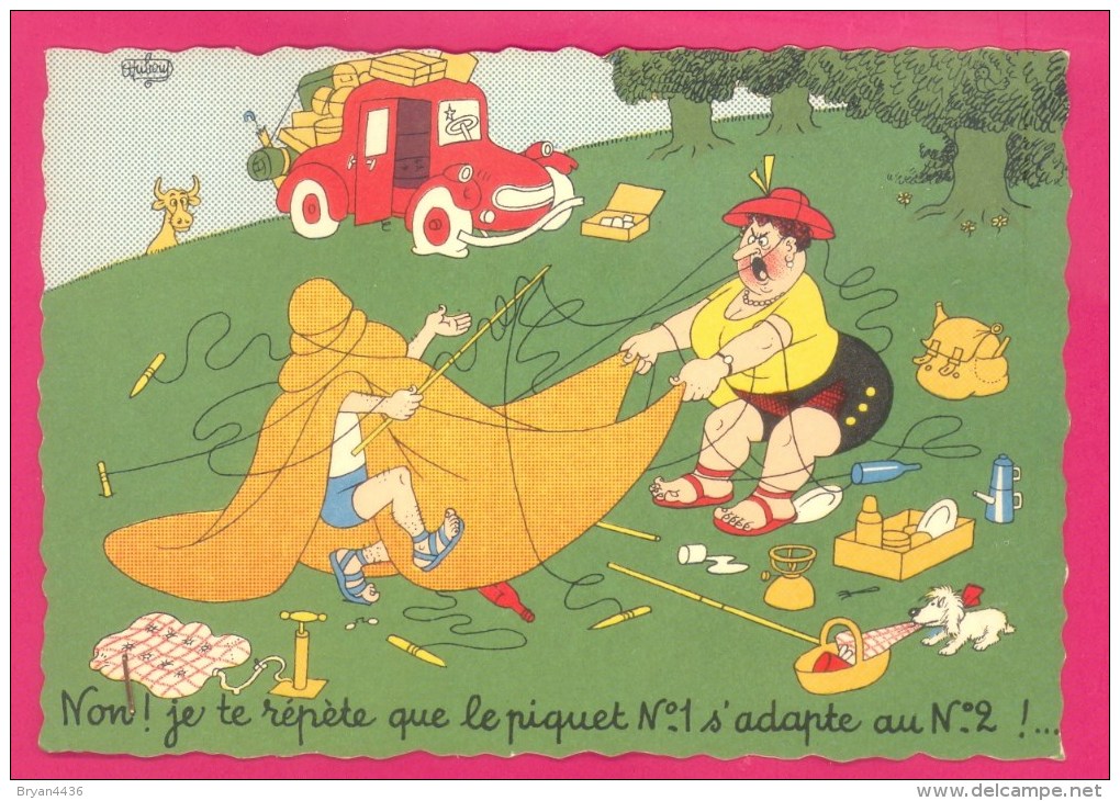 DUBOUT ILLUSTRATEUR - "CAMPING" - RARE - VOIR 2 SCANS; - Dubout