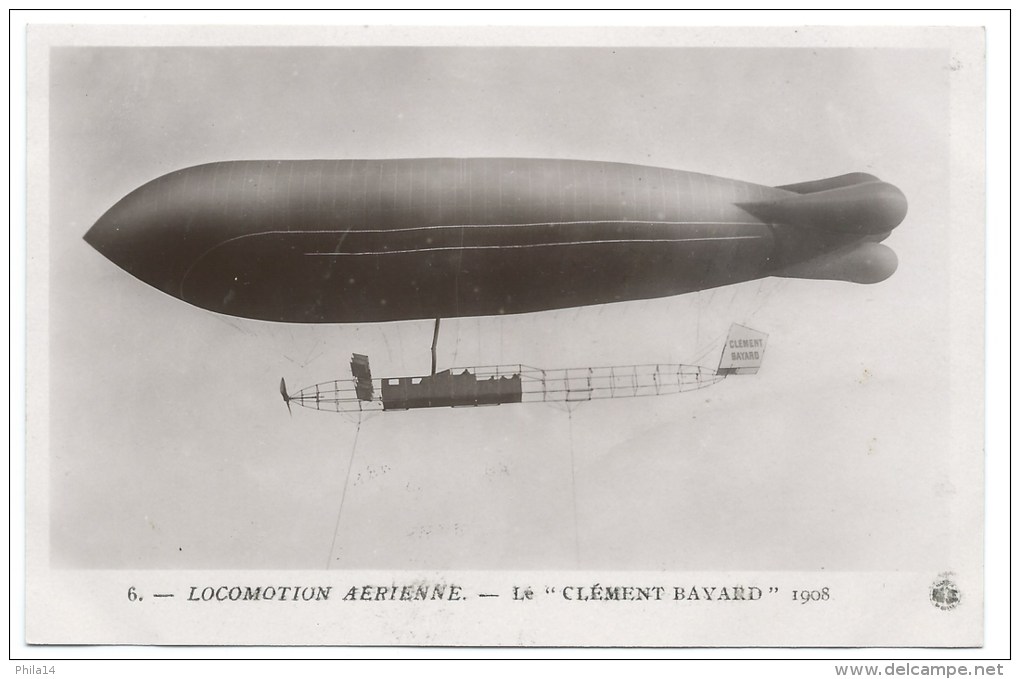 CARTE PHOTO CPA BALLON DIRIGEABLE / ZEPPELIN / LE  CLEMENT BAYARD 1908 - Luchtschepen