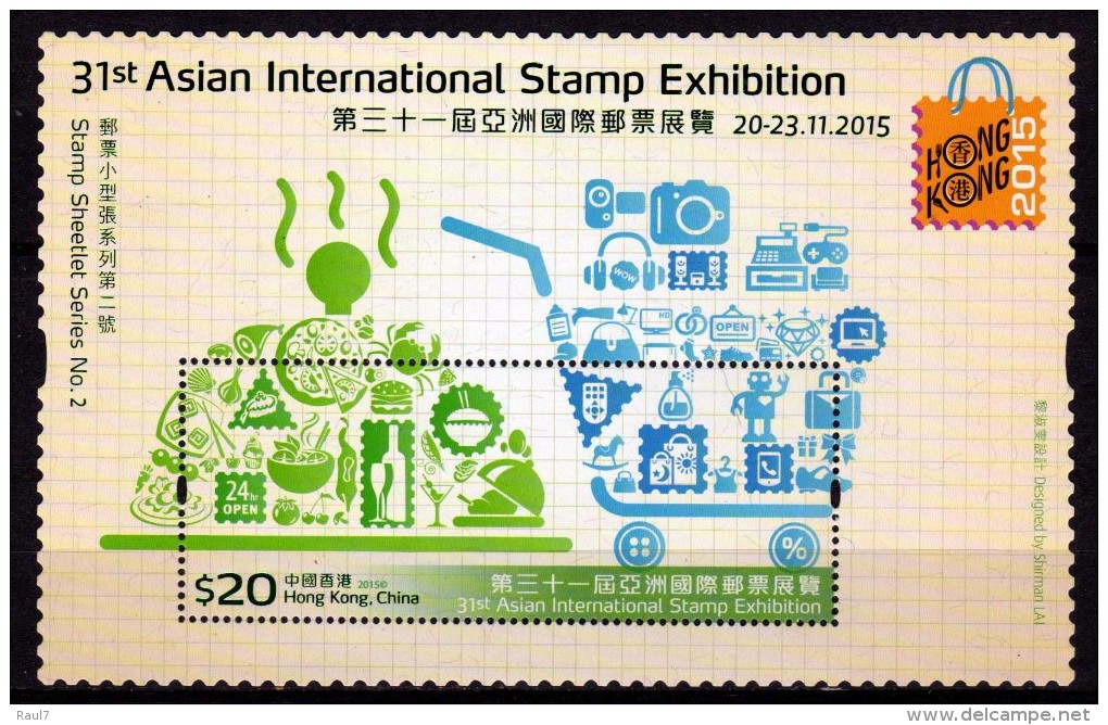 HONG KONG 2015 - 31th Asian Int Stamp Expo, Hong Kong 2015  - BF Neuf // Mnh Sheetlet NO:2 - Neufs