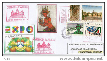 CAMBODIA/CAMBODGE. UNIVERSAL EXPO MILANO 2015, Letter From The Pavilion Of Cambodia, With The Official EXPO Stamp - 2015 – Milan (Italy)