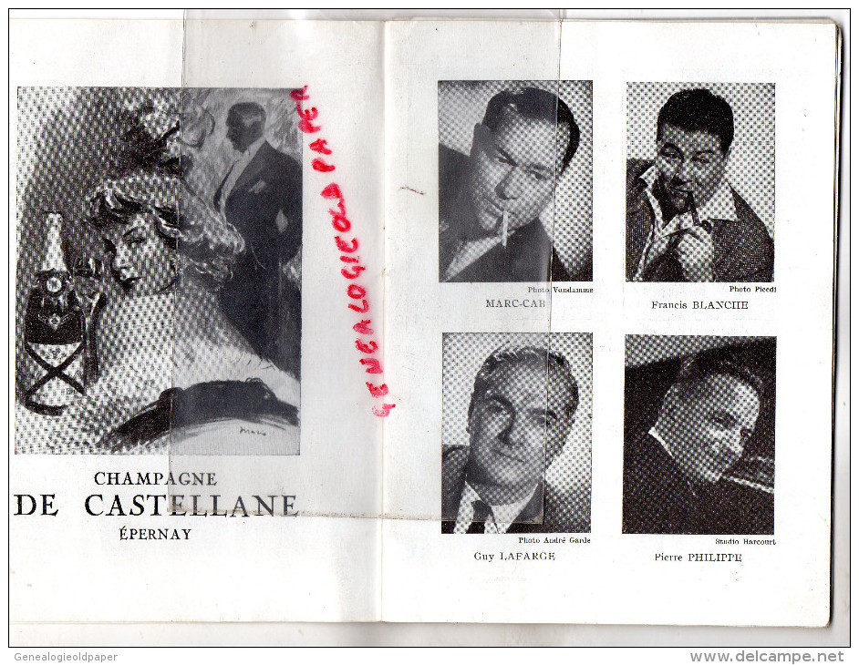 75 - THEATRE LA PORTE SAINT MARTIN- LA BELLE ARABELLE- FRANCIS BLANCHE- MARC CAB- 1956-1957- MAX REGNIER- FRERES JACQUES - Programmes
