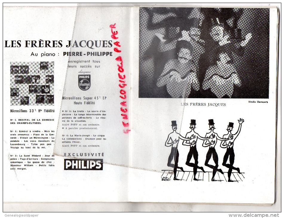 75 - THEATRE LA PORTE SAINT MARTIN- LA BELLE ARABELLE- FRANCIS BLANCHE- MARC CAB- 1956-1957- MAX REGNIER- FRERES JACQUES - Programme