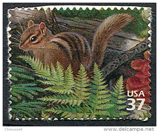 (cl. 2 - P.38) Etats Unis N° 3635 (ref. Michel Au Dos) Le Tamia Strié - - Unused Stamps