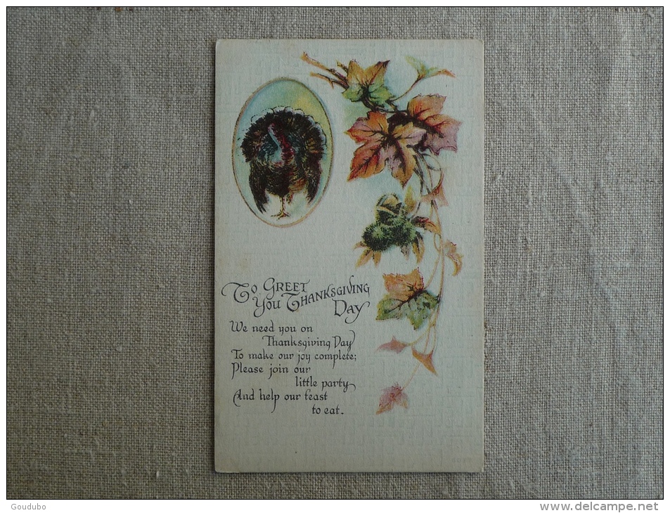 To Greet You Thanhsgiving Day Poem  Autum Leaves Chataigne Bryant Pond Maine 1918 . Voir Photos. - Giorno Del Ringraziamento