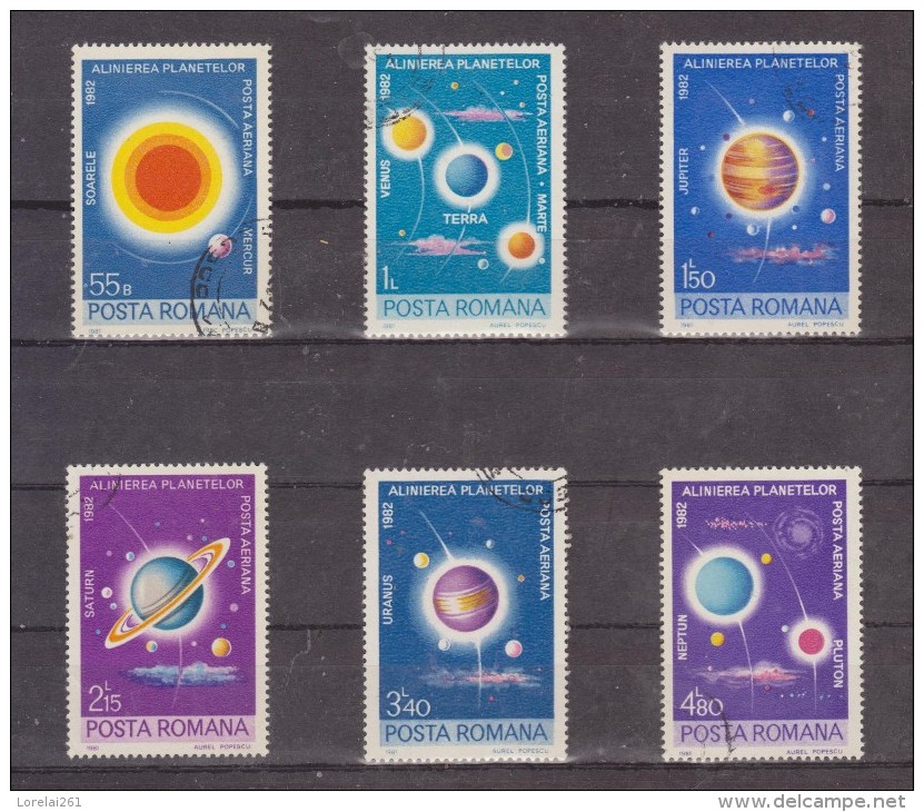 1981 - Alignement Rare Des Planetes Mi 3795/3800 Et Yv P.A. 269/274 - Usado