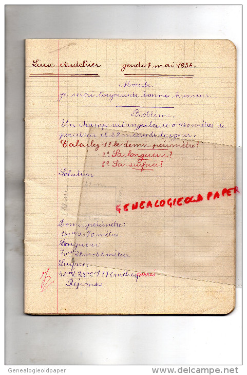 AFRIQUE - MADAGASCAR - CAHIER ECOLE- LUCIE ARDELLIER CHATEAUPONSAC -1936- EXPOSITION COLONIALE PARIS 1931 - Altri & Non Classificati
