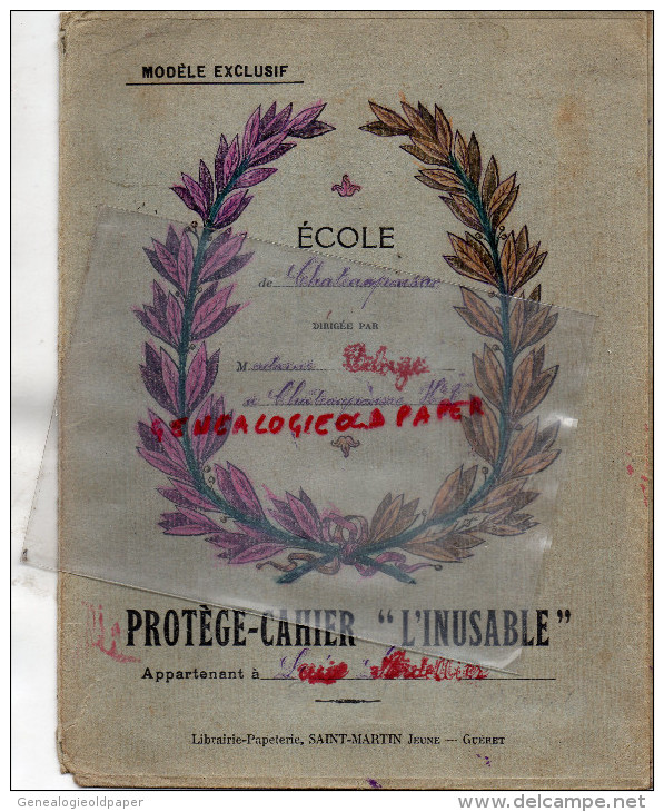 87 - CHATEAUPONSAC - PROTEGE CAHIER ECOLE DIRIGEE PAR MME DELAGE- 1935-LUCIE ARDELLIER- LIBRAIRIE SAINT MARTIN A GUERET - Andere & Zonder Classificatie