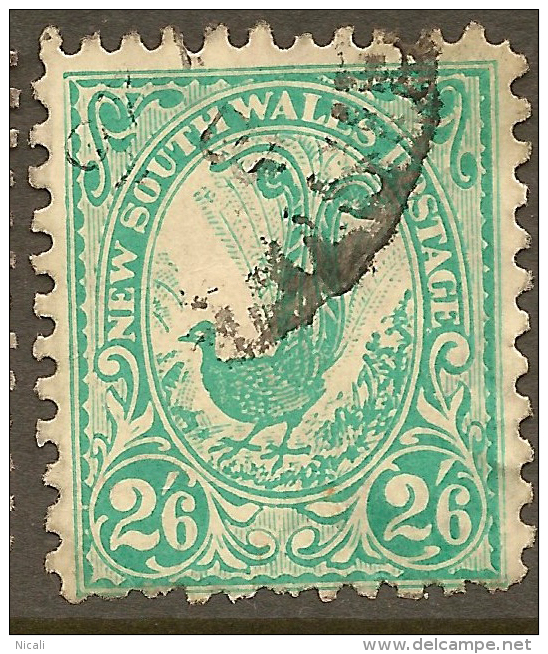 NSW 1905 2/6 Blue-green Lyrebird SG 349a U #QO153 - Used Stamps