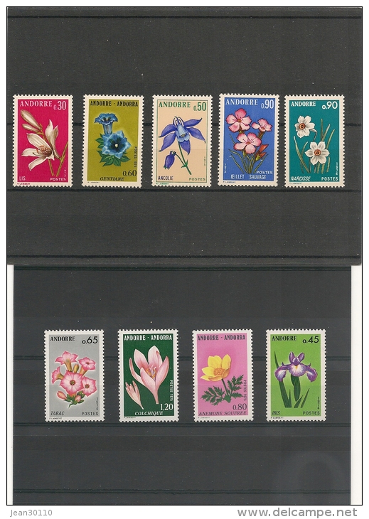 ANDORRE  Années 1973/74/75 Fleurs  N° Y/T  -229/231**- 234/236**- 245/247** - Unused Stamps