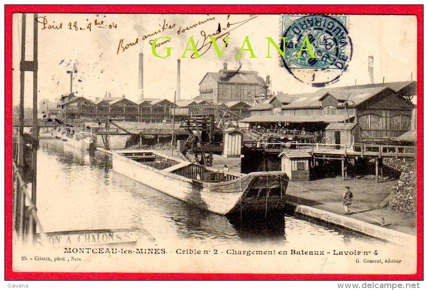 71 MONTCEAU-les-MINES - Crible N° 2 - Chargement En Bateaux - Lavoir N° 4 - Montceau Les Mines