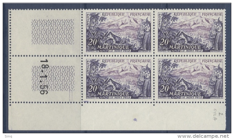 N° 1041 Martinique 20f - Date 18-01-56 - 1950-1959