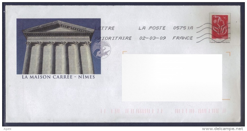 PAP Nimes - La Maison Carrée Oblitéré - PAP: Aufdrucke/Lamouche