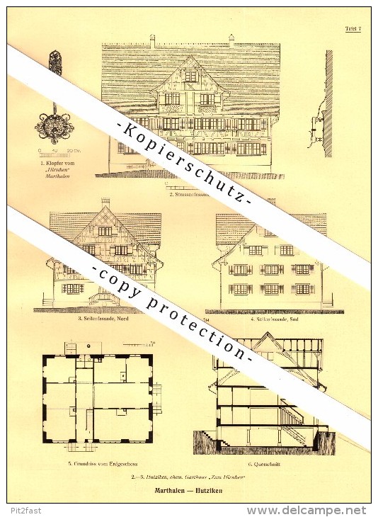 Photographien / Ansichten , 1927 , Marthalen , Hutziken , Lutikon , Hombrechtikon , Prospekt , Architektur , Fotos !!! - Hombrechtikon