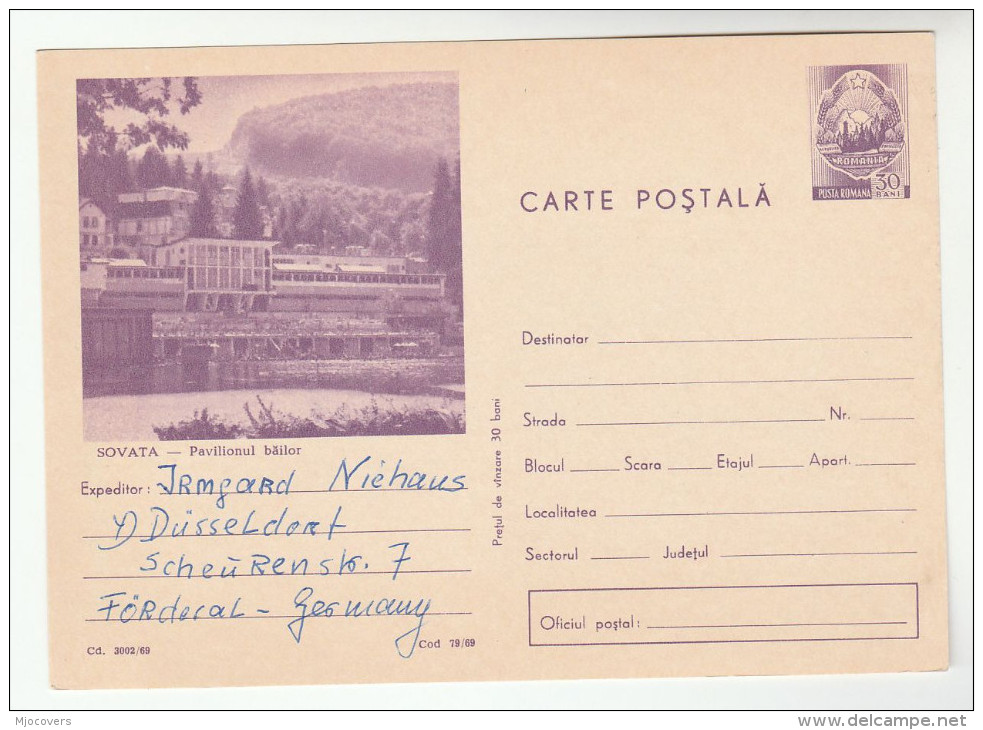 1968 ROMANIA Illus  SOVATA Postal STATIONERY CARD Cover Stamps - Postal Stationery