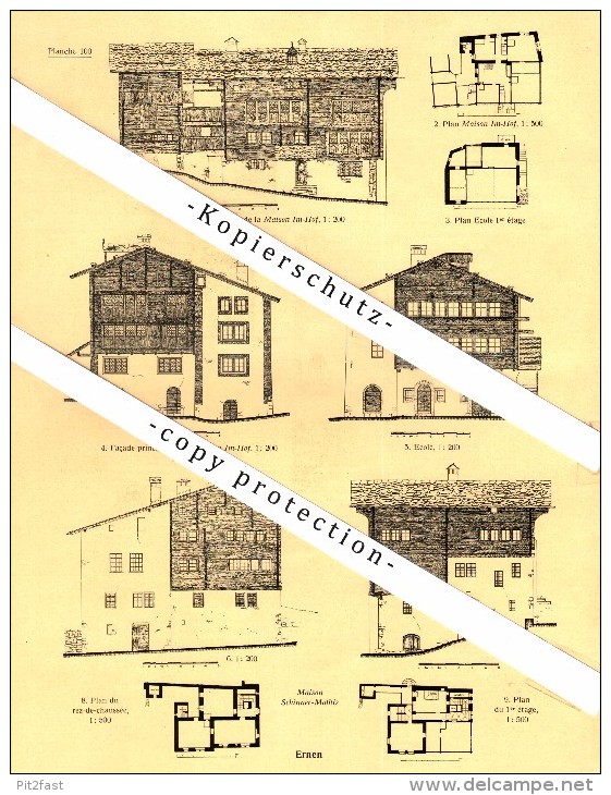 Photographien / Ansichten , 1935 , Ernen , Bezirk Goms , Prospekt , Architektur , Fotos !!! - Ernen