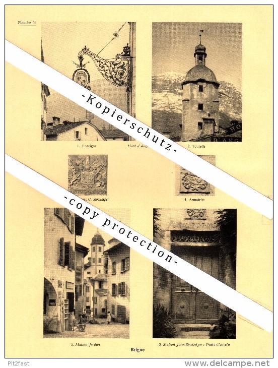 Photographien / Ansichten , 1935 , Brig / Brigue , Brig-Glis , Prospekt , Architektur , Fotos !!! - Brigue-Glis 