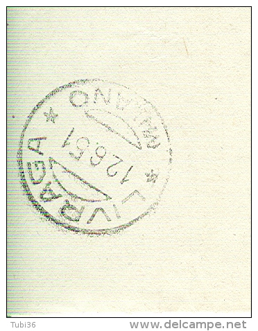 ITALIA LAVORO £. 50  (S 647) ISOLATO IN TARIFFA RACCOMANDATA APERTA SU B.P , VIAGGIATA  1951-TIMBRO POSTE LODI-LIVRAGA, - 1946-60: Storia Postale