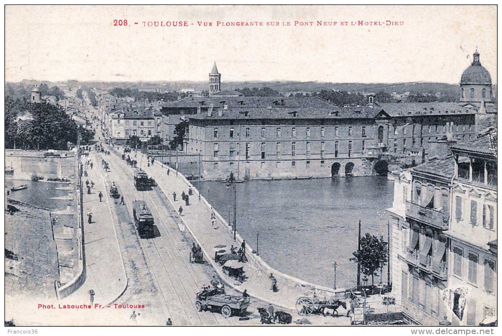 Lot de 18 cartes CPA de TOULOUSE : Le Pont Neuf - Toutes scannées -