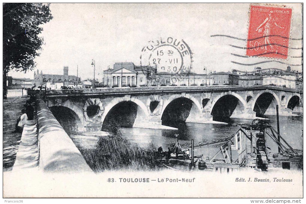 Lot de 18 cartes CPA de TOULOUSE : Le Pont Neuf - Toutes scannées -