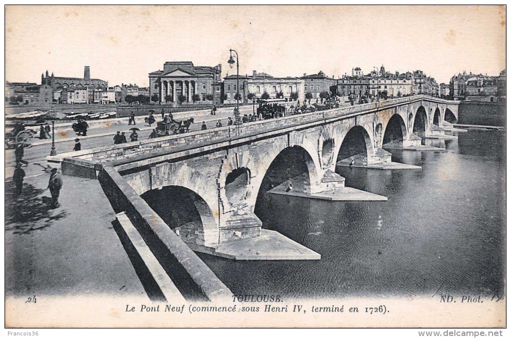 Lot de 18 cartes CPA de TOULOUSE : Le Pont Neuf - Toutes scannées -