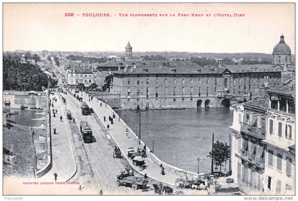 Lot de 18 cartes CPA de TOULOUSE : Le Pont Neuf - Toutes scannées -